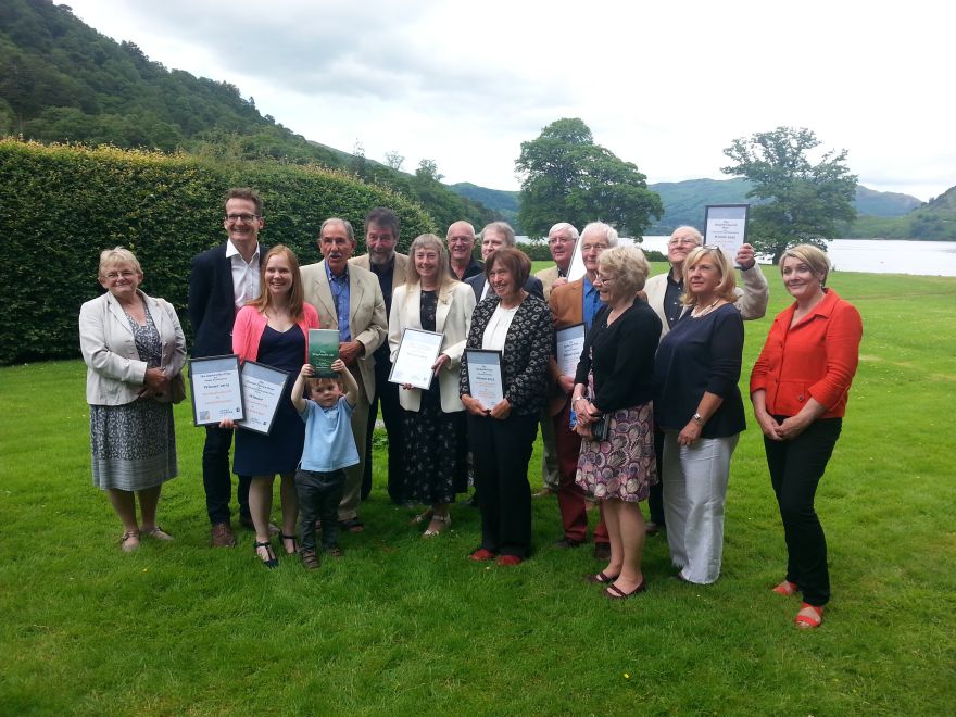 The five category winners with overall winner sponsors and judges