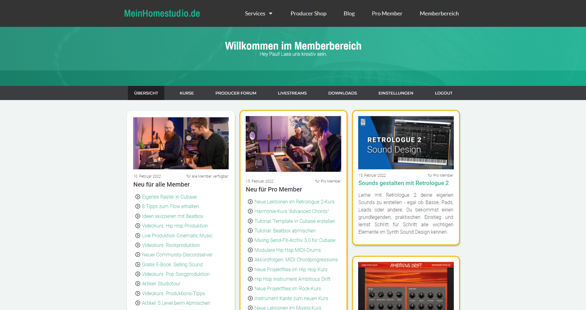 Memberbereich