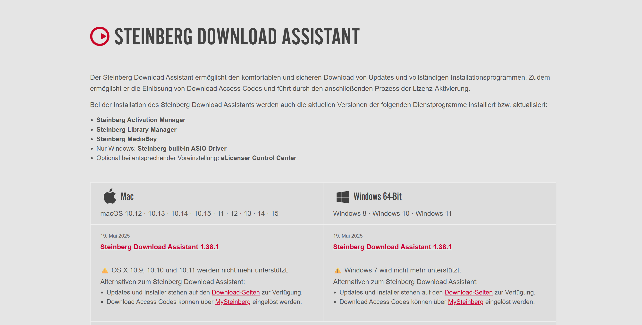 Steinberg Download Assistant