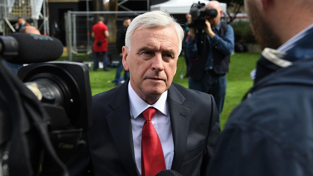 'Serious split': Shadow chancellor John McDonnell PICTURES: GETTY