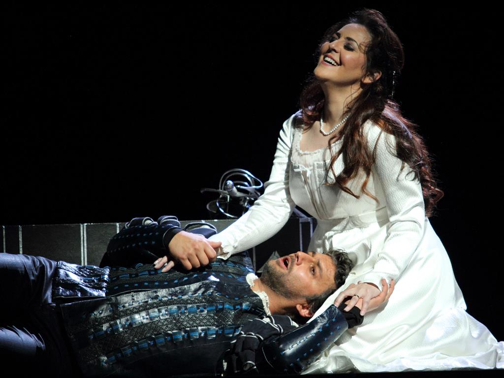 On song: The ecstacy of love almost overwhelms Otello in his duet with Desdemona PICTURES: CATHERINE ASHMORE