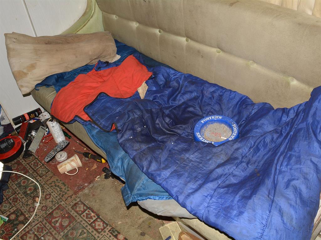Squalor: A caravan which men were forced to live in by the Rooneys
