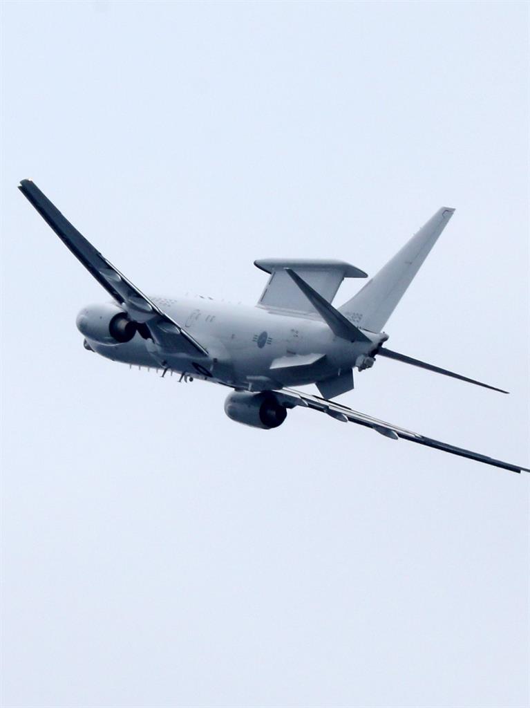 Watchful: South Korea's airborne early warning and control system aircraft, called Peace Eye, takes off to monitor North Korea's military movements PICTURE: EPA