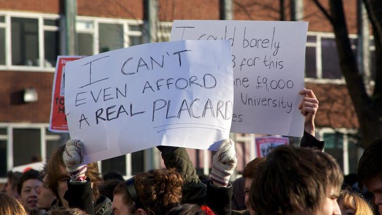 Students protest against £9,000 tuition fees, London 2010. Binary Ape/Flickr, CC BY