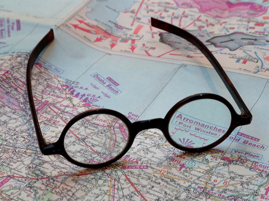 Wartime vision: The tortoiseshell glasses were ‘as iconic as his cigar and hat’ PICTURES: PA