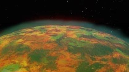 Artist’s impression of very early Mars, with a steamy carbon dioxide-rich atmosphere above the surface of a cooling magma ocean. David A Rothery, Author provided