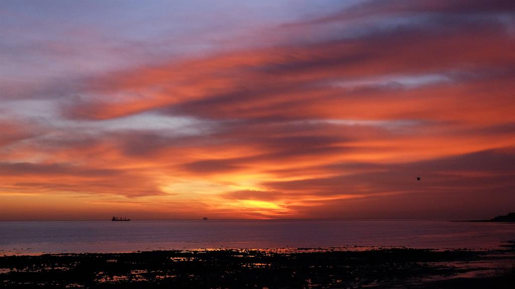 Morning warning Red skies were apparent across the UK this morning as Storm Eleanor approaches