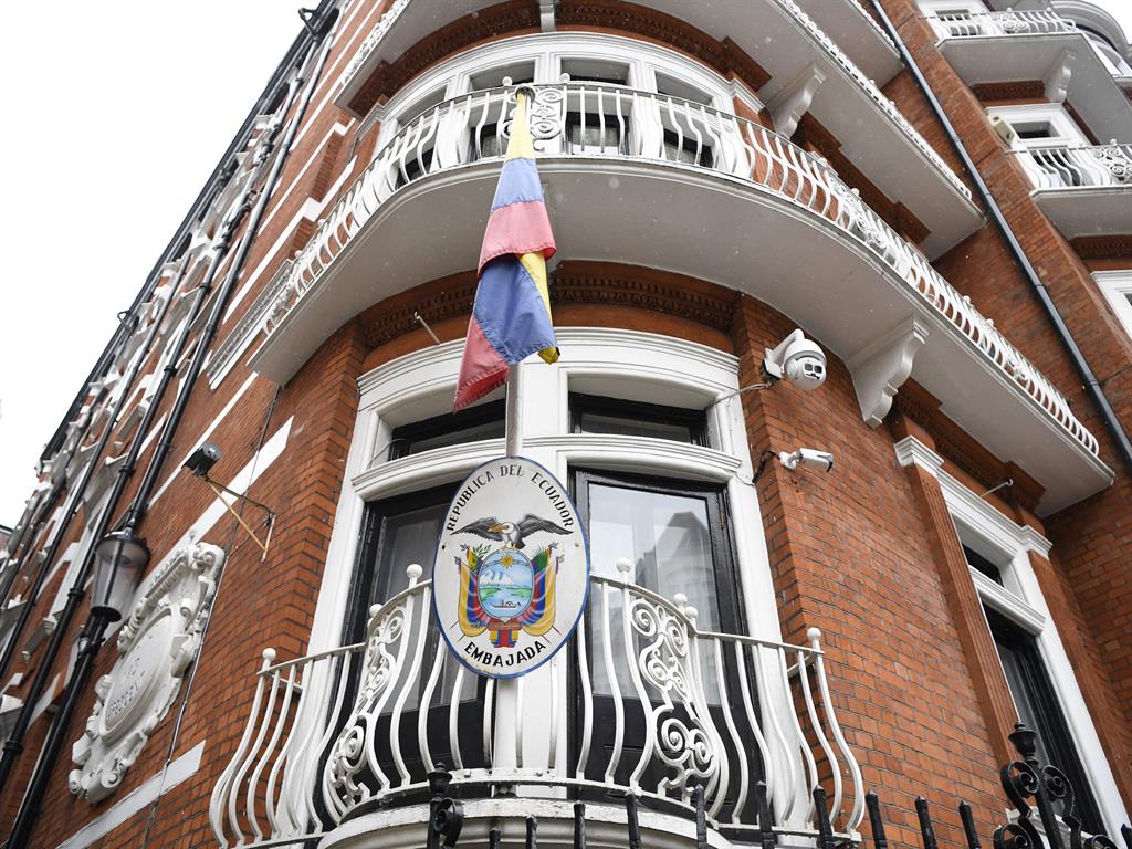 Holed up: The Ecuadorian Embassy in London where Assange resides PICTURE: EPA
