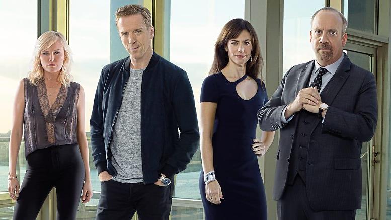 Mixed fortunes: Malin Åkerman as Lara, Lewis, Maggie Siff as Wendy and Giamatti