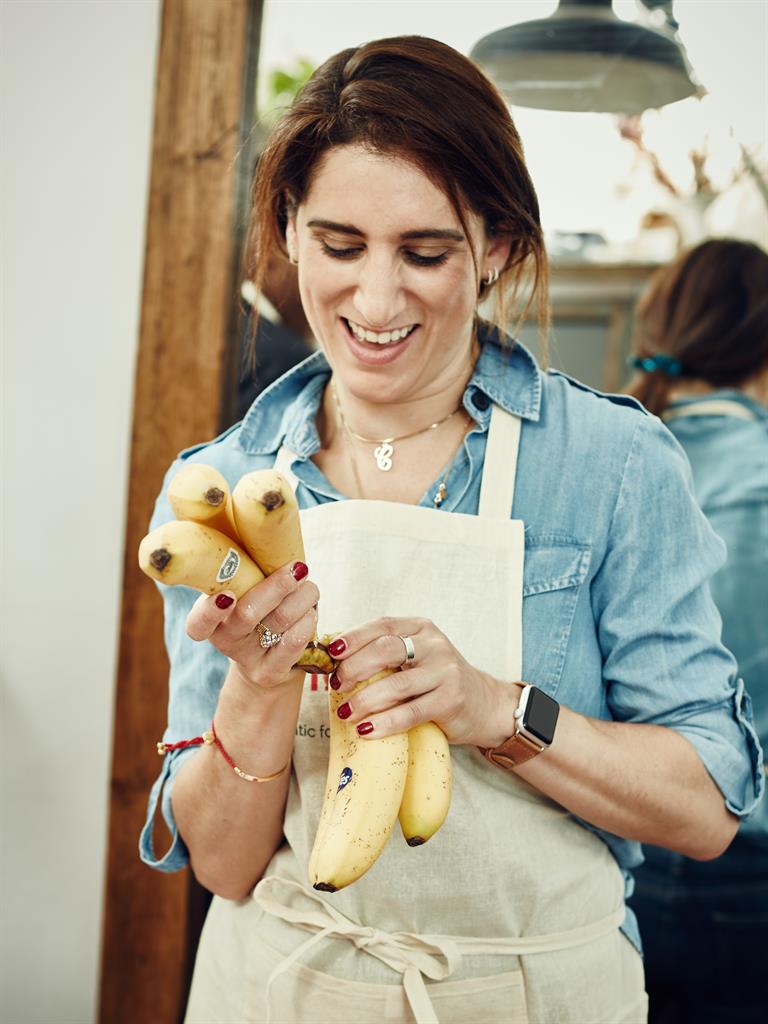 New banana fan: Claire gets to work on the puff puffs