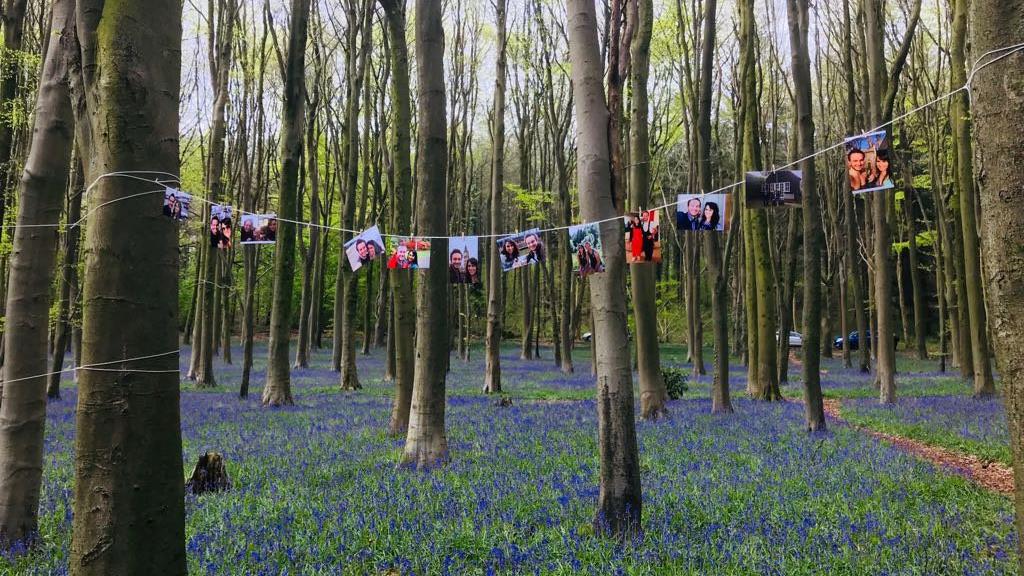 Magical montage: The bunting was a record of the couple's adventures