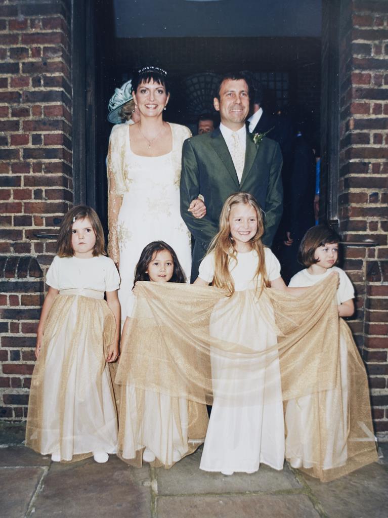 Wedded bliss: Kate Morris’s father wasn’t at her marriage in Mustique but did attend a later ceremony in London