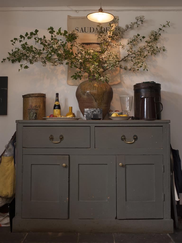 Pulling it all together: A quiet corner, above, and the peaceful marble bathroom, below