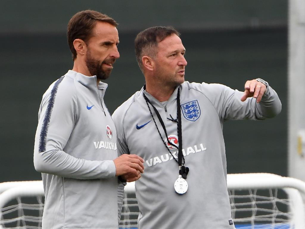 Strategy: Gareth Southgate and his assistant Steve Holland PICTURES: GETTY/EPA/AP