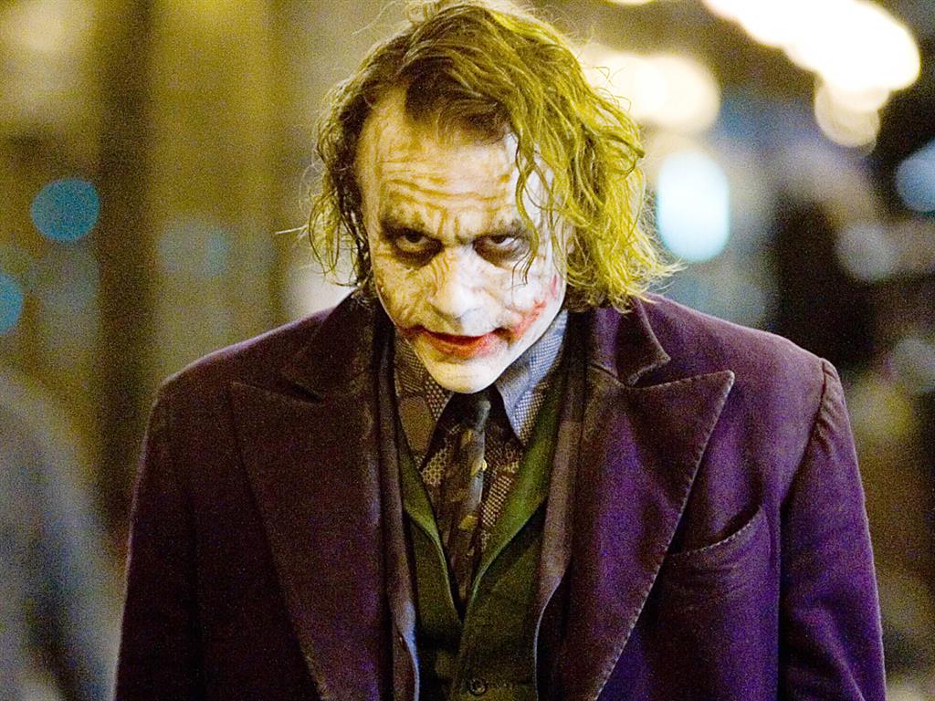 Intense: Heath Ledger as The Joker in 2008's The Dark Knight