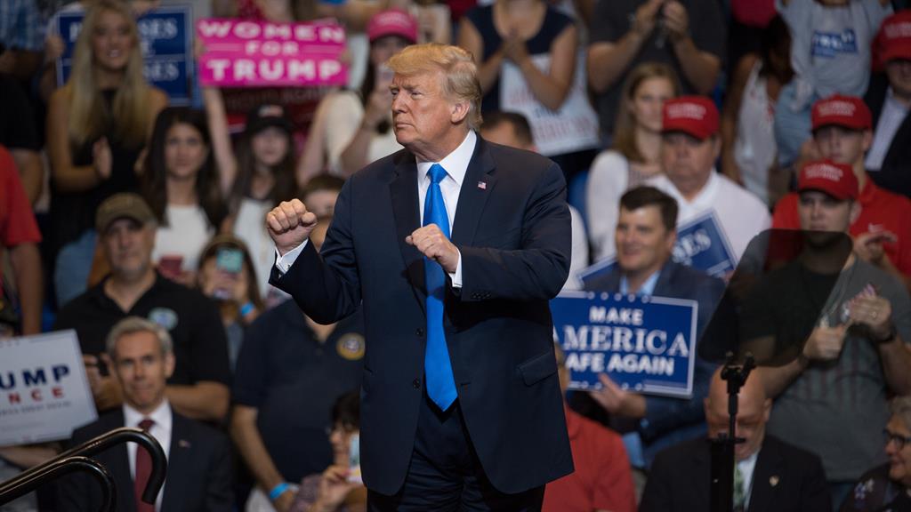 Grievances: Trump at the campaign rally in Pennsylvania