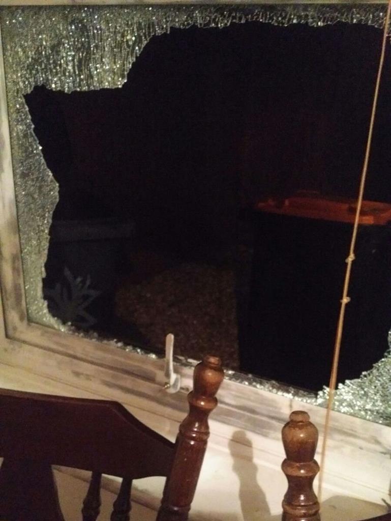 Smashed in: How Peters gained access to the house