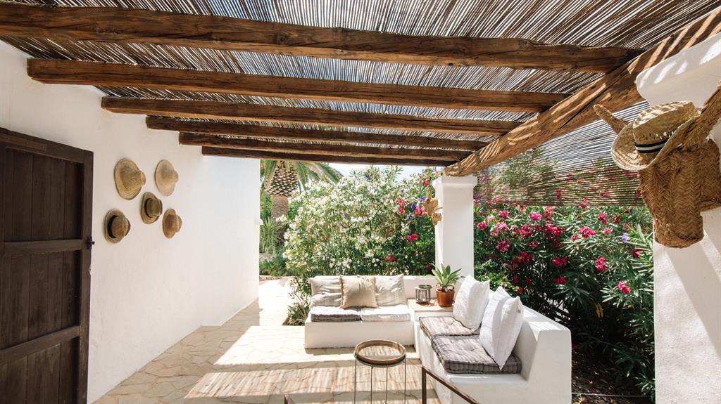 Ibizan idyll: The wicker theme continues outside