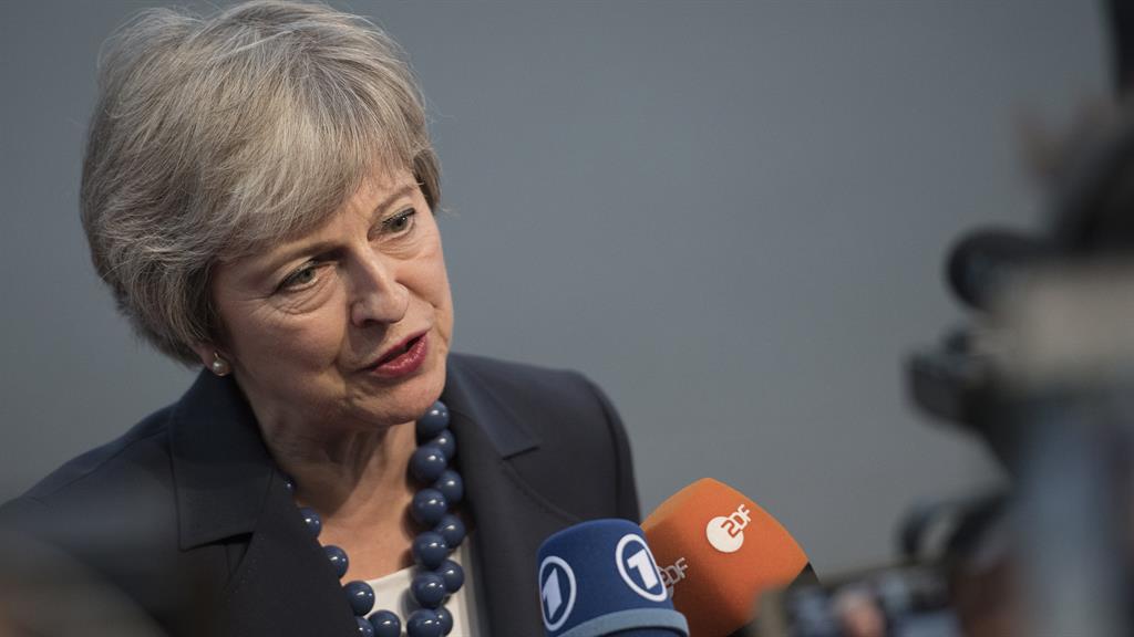 Deadlock: Mrs May in Salzburg PIC: EPA