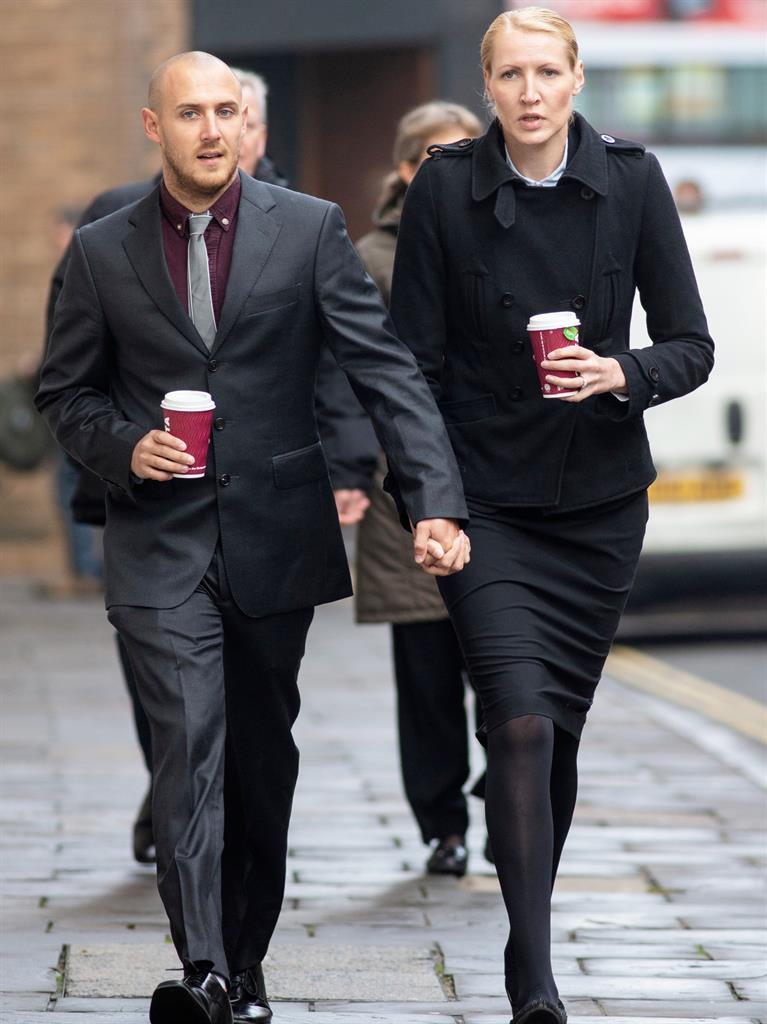 Support: Wilson, pictured arriving at court, says holding hands is 'not my style'