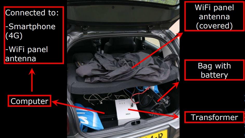 Damning evidence: Investigators released this image with labels identifying what the car boot contained