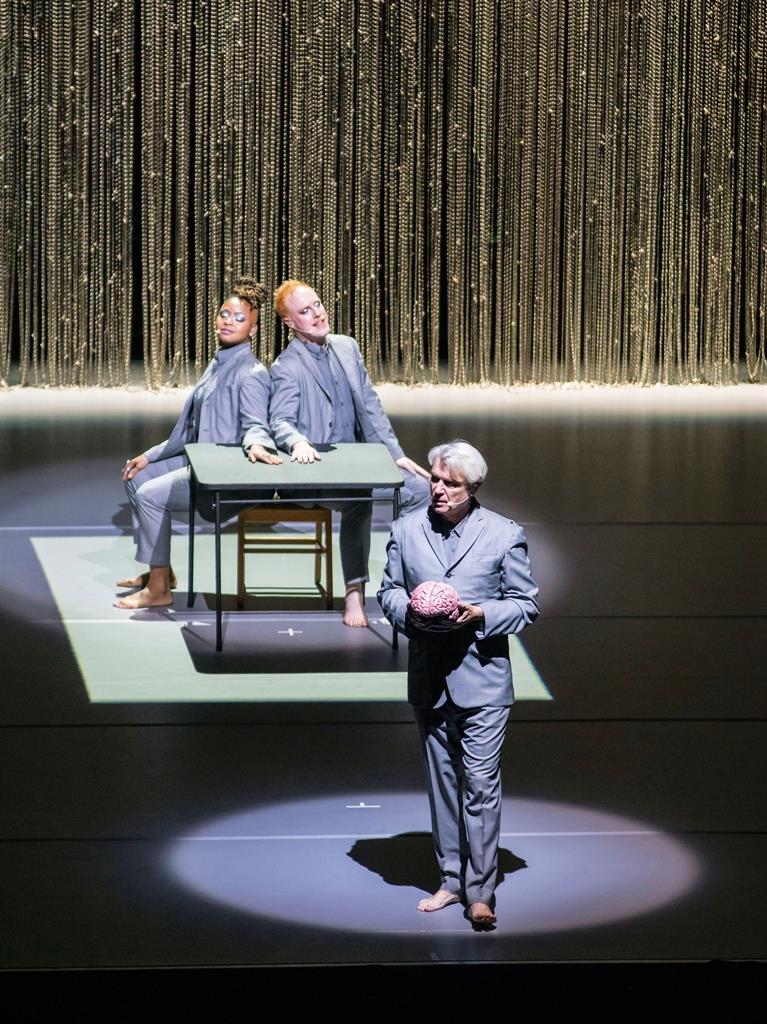 Great and small: David Byrne and the band (main picture) make the maximum impact on stage in Leeds PICS: REX