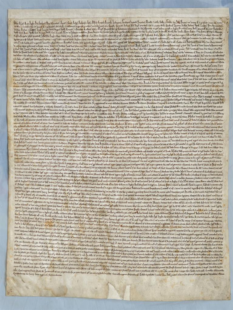 Piece of history: A page from the cathedral's copy of the Magna Carta