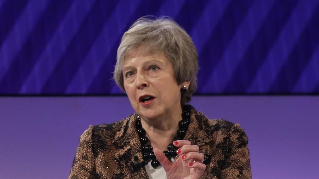 Bright future’ Theresa May addresses the CBI conference in London
