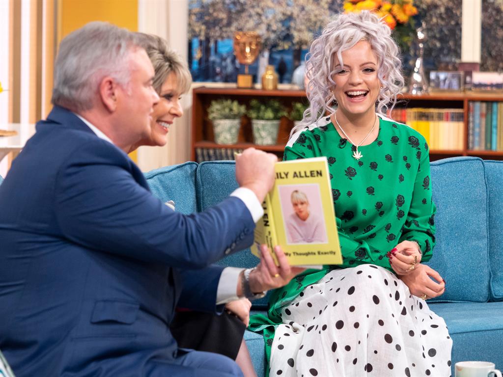 Smile: Eamonn and Ruth remind Lily of some of the confesson she made in her recent, controversial autobiography PICTURES: REX