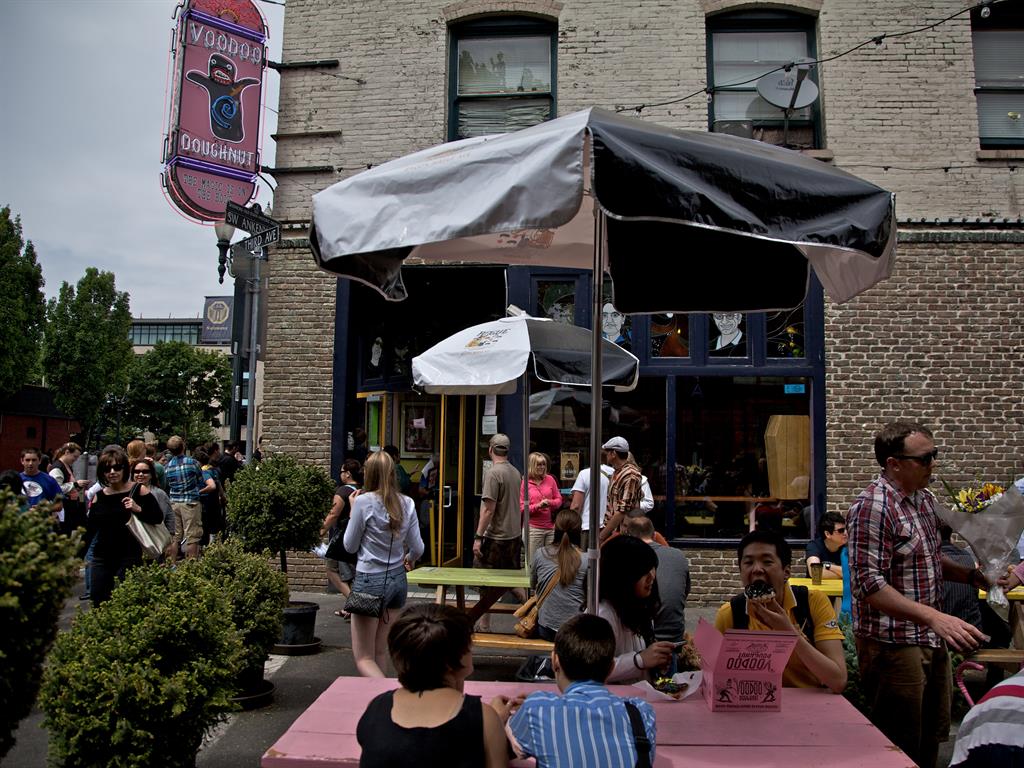 Sweet surrender: Outside Voodoo Doughnut