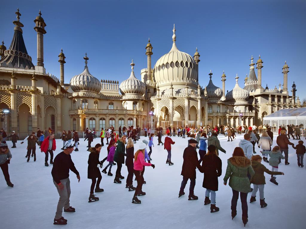 Skate expectations: Hit the ice at Royal Pavilion and, below, Somerset House