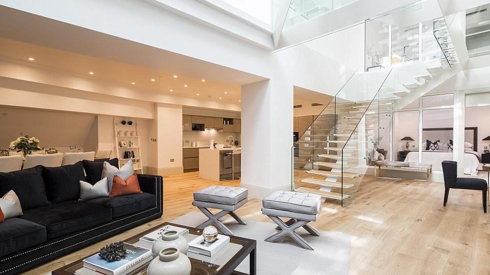 Exclusive venue: The interior of the £12.5million townhouse in Mayfair where the party was held PICTURE: SWNS