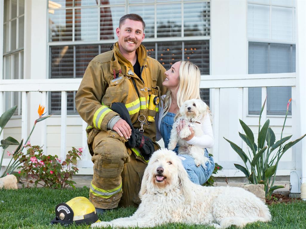 Sweethearts: Zach and Maddsion with their dogs PICTURES: SWNS