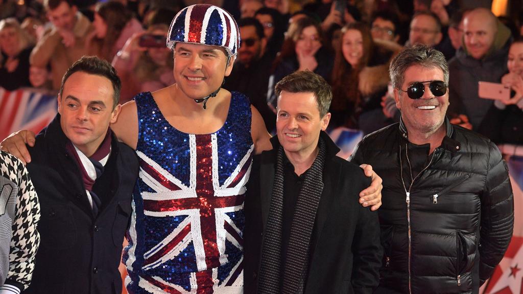 Ant it grand to be back: McPartlin, Walliams, Dec and Cowell at a photo call for Britain's Got Talent at the London Palladium PICTURE: PA