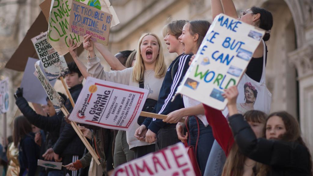 Making a point: Students protest in Westminster