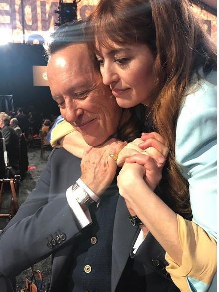 Hug: The emotional actor is comforted by Heller PICTURE: INSTAGRAM