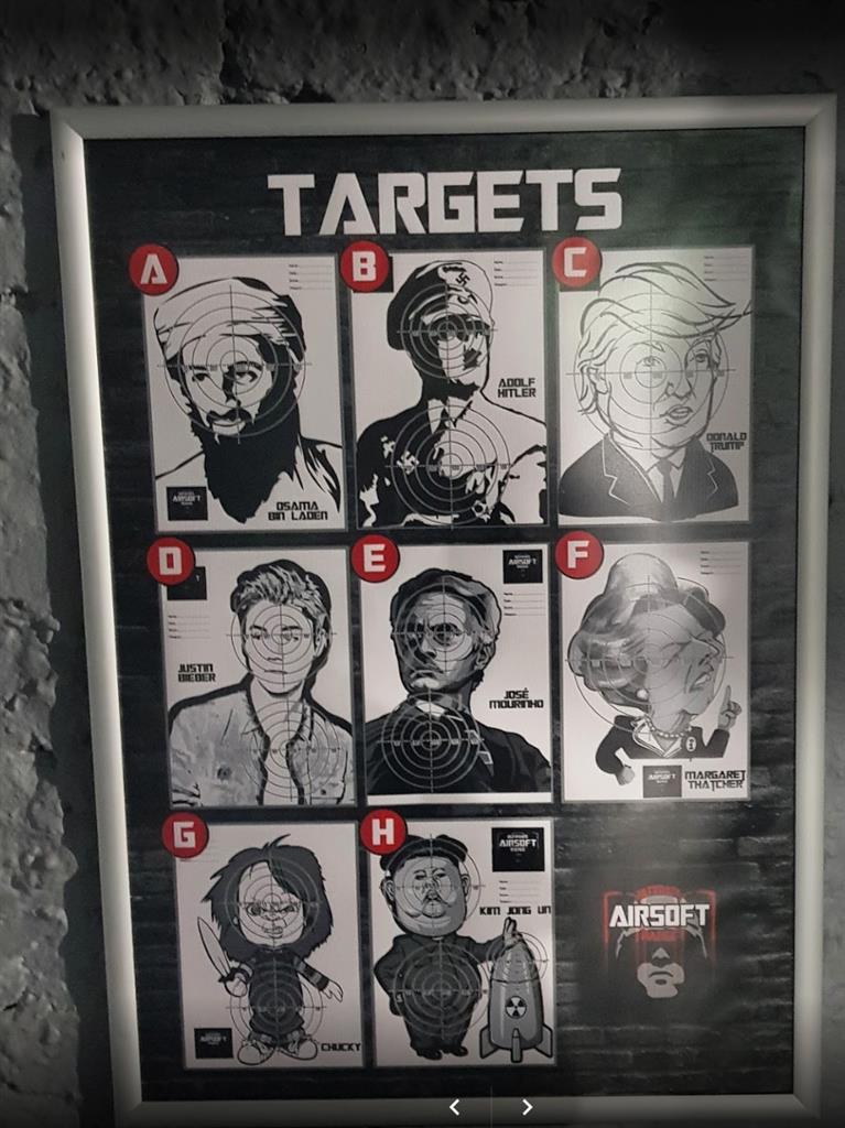 Hall of aim: Other choices of target