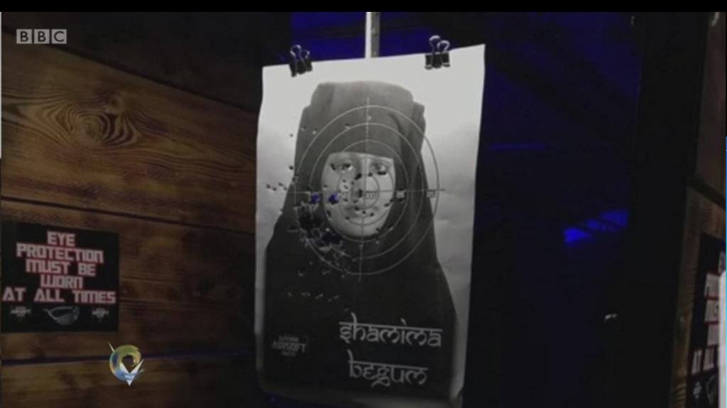 Teen pin-up: Ms Begum’s photograph at the range