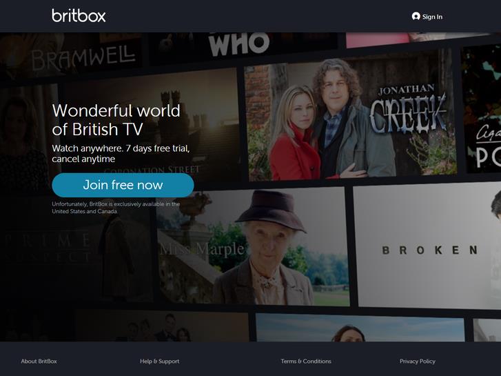 Across the pond: Britbox US and Canada screenshot PICTURE: BRITBOX