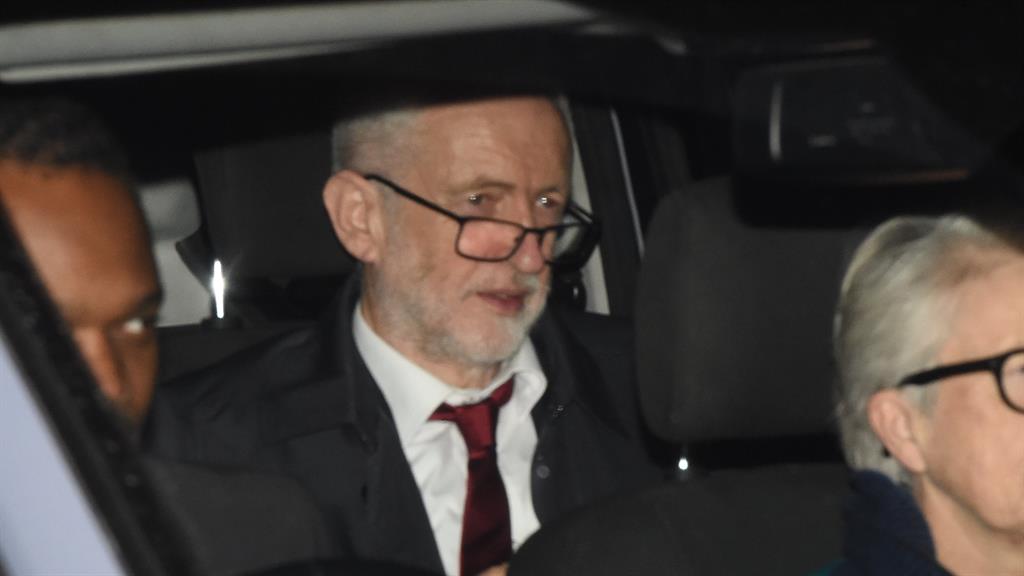 Get me out of here: Jeremy Corbyn is driven away after snubbing talks PICTURE: i-IMAGES