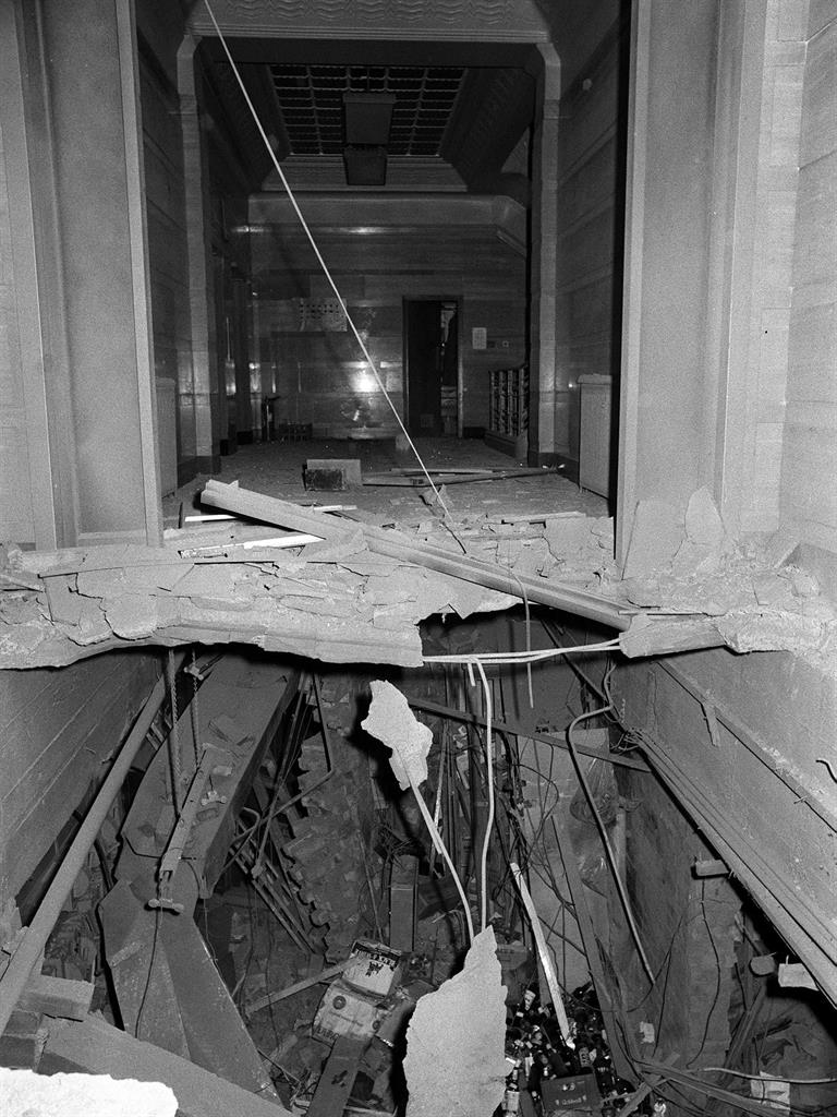 Wreckage: The Tavern in the Town pub after a bomb exploded in an underground bar PICTURE: PA