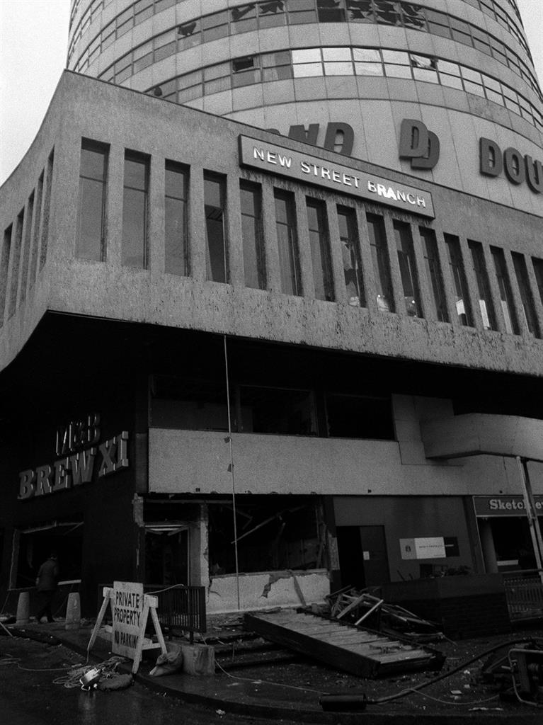 Search: Police were warned that a bomb was in the Rotunda building but the call failed to mention the pub to the side of it where the bomb had been planted PICTURE: PA