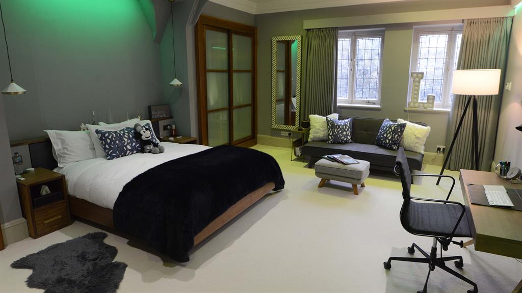 Home comforts: One of seven bedrooms - but Stacey plans to move now her children are older