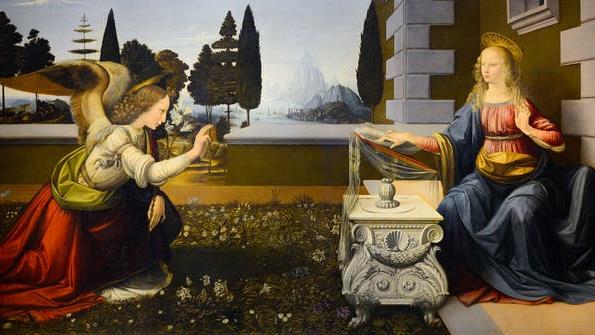 Leonardo da Vinci’s The Annunciation (1472) PICTURE: GALLERIA DEGLI UFFIZI