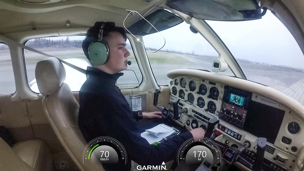 In control: Maks is a cool presence as he prepares to take off