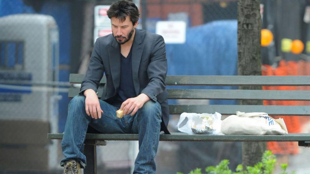 A mouthful: ‘Sad’ Keanu sparked a meme (above); and in Dracula (below)