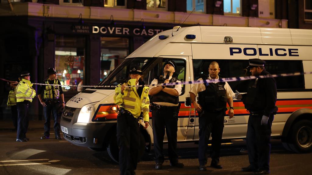 Cordoned off: Police in attendance after responding to the terror attack PICTURE: GETTY