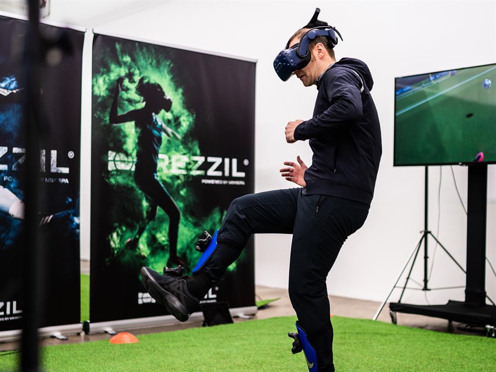 Training gear: Kieran Alger dons his headgear and ups his game
