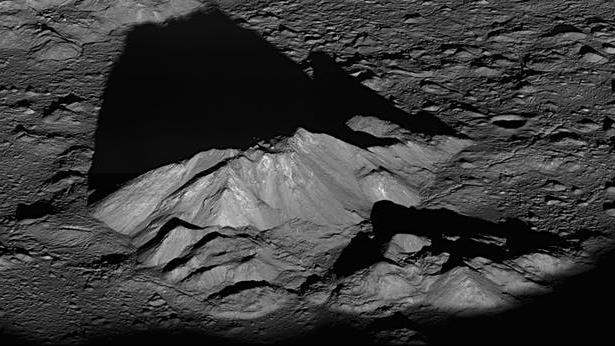 Ore-inspiring: This mountain peak in Tycho crater on the moon could be a future mining prospect PICTURE: NASA GODDARD/ARIZONA STATE UNIVERSITY