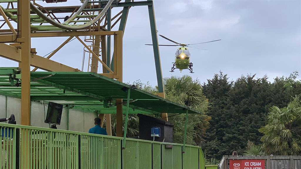 Emergency landing: An air ambulance arrives to transport the boy to hospital PICTURE: GETTY
